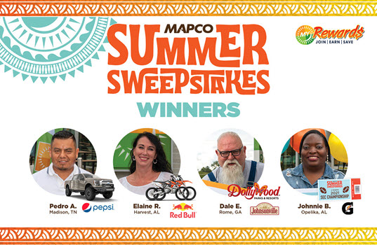 MAPCO Announces Grand Prize Winners of Summer Sweepstakes